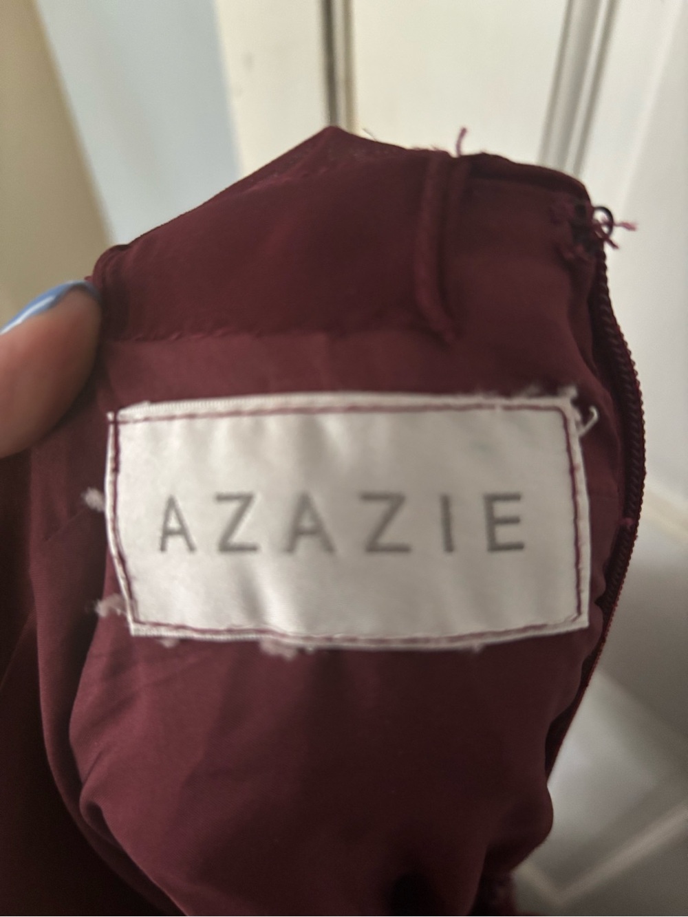 Azazie Kora Cabernet V-Neck Bridesmaid Dress ALTERED - Picture 7 of 7